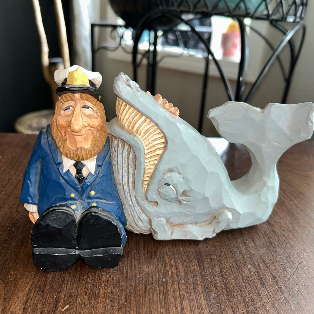 Vintage The Mariner Fisherman With Whale Figurine David Frykman 1994
